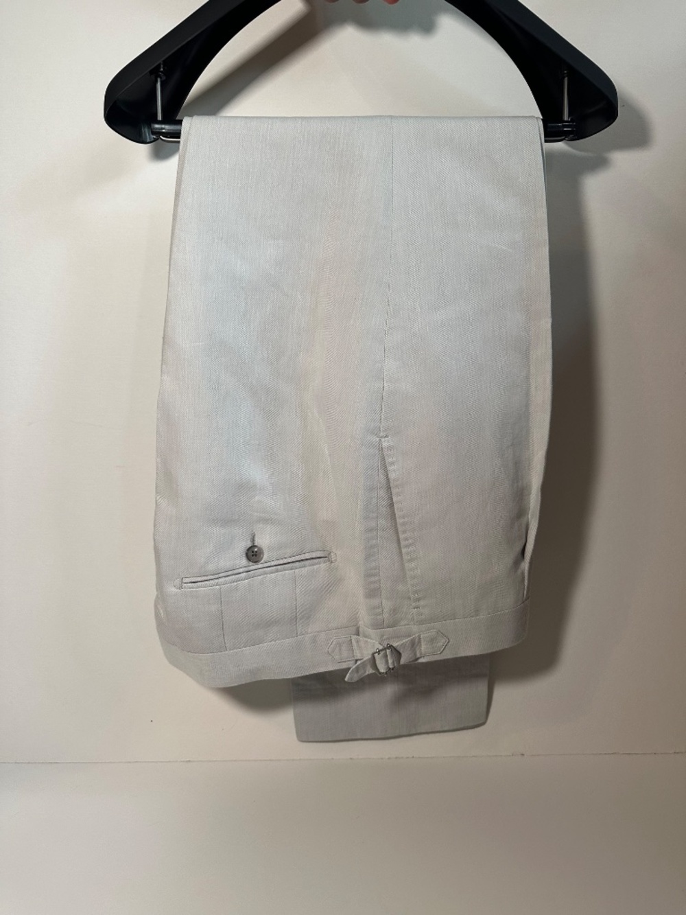 Suit Supply Cream Linen Pants Size: 36